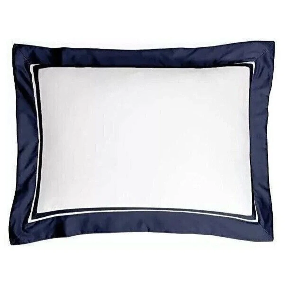 Ralph Lauren Home Bowery Cotton One King Sham 20X36 In 51X91 Cm Navy / White